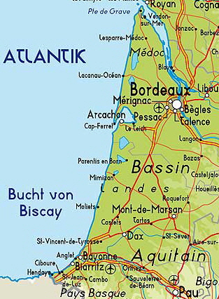 Frankreich-Alpimar-mit-Orten-Aquitaine