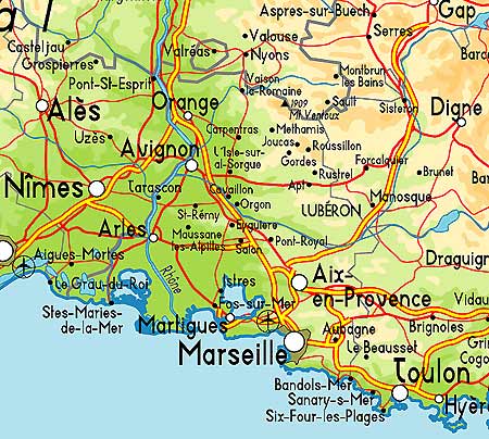 Landkarte Provence